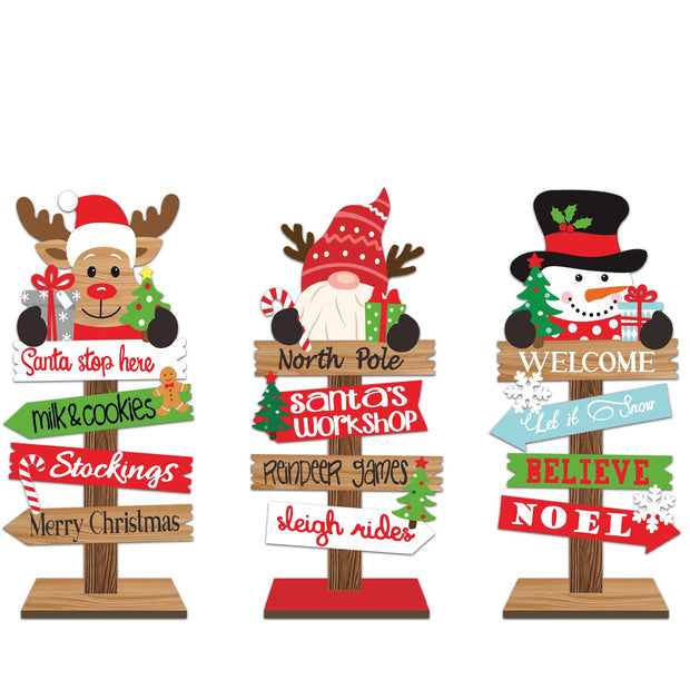 Christmas Home Decoration Colorful Wooden Christmas Tree Ornament Cartoon Forest Man Wooden Ornament