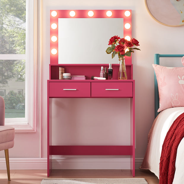 Makeup Vanity Desk with Mirror & Light