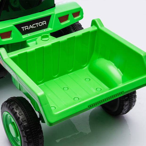 12V children ride the electric tractor "Black Knight" with a detachable storage tugboat and power display screen.