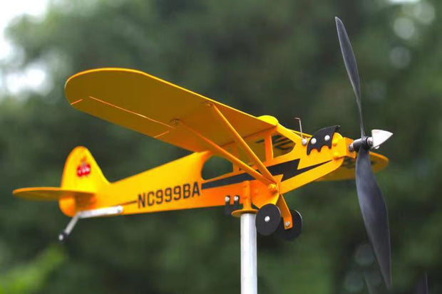 An Outdoor Garden Decorates An Airplane Weathervane