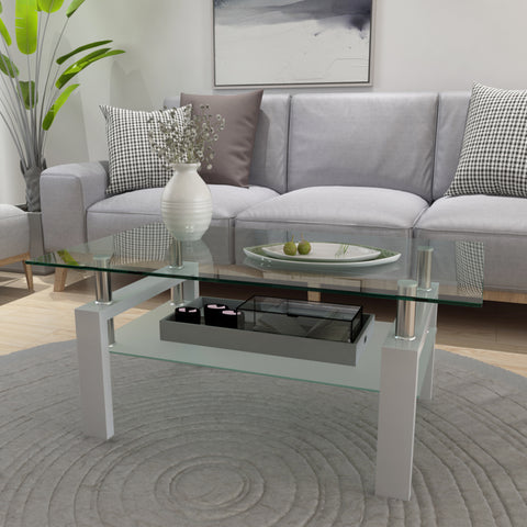 White Coffee Table Clear Coffee Table Modern Side Center Tables for Living Room Living Room Furniture