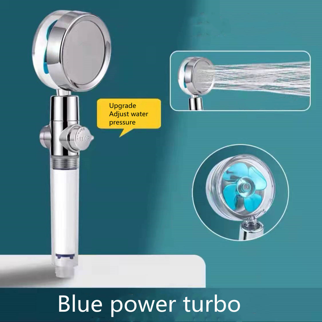360° Rotating Water-Saving Shower Head with Fan - Temmorce