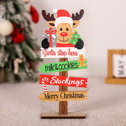 Christmas Home Decoration Colorful Wooden Christmas Tree Ornament Cartoon Forest Man Wooden Ornament