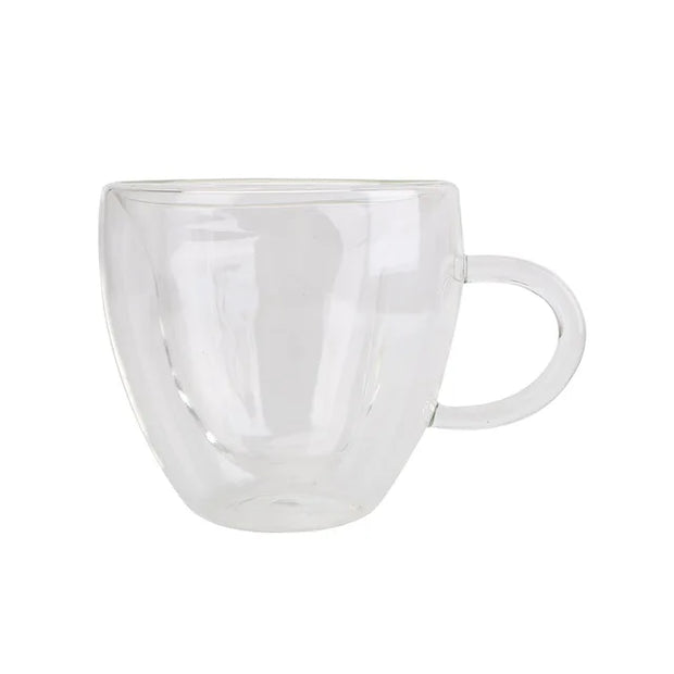 180ml/240ml Heart Love Shaped Tea Beer Mug Juice Cup Coffee Cups Mug Gift Double Layer Glass Mug Heat-Resisting Drinkware