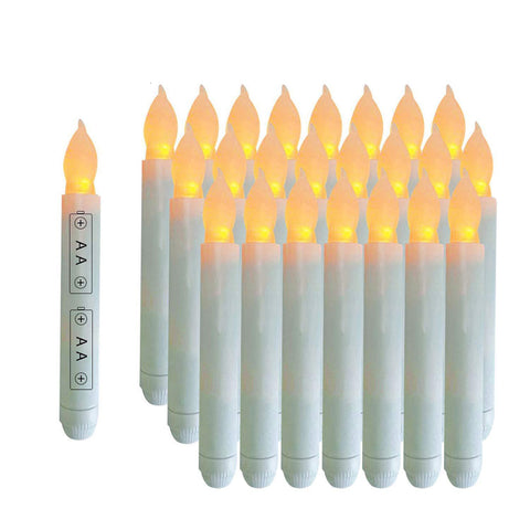 12pcs Long Candle Wedding Birthday Pie Led Electronic Candle Lights Halloween Christmas Dinner Candles