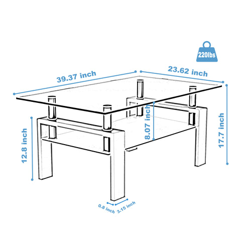 White Coffee Table Clear Coffee Table Modern Side Center Tables for Living Room Living Room Furniture