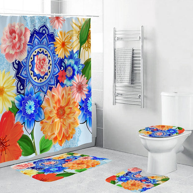 Bohemian Style 3D Digital Printing Polyester Waterproof and Mold Proof Shower Curtain Bathroom Shower Curtain