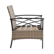 Patio Furniture, Outdoor Furniture, Seasonal PE Wicker Furniture, Four Set Wicker Furniture With Black Metal Table