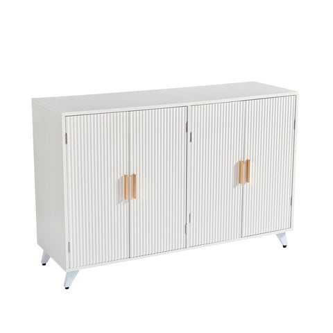 Sideboard Buffet cabinet with 4 doors and removable shelves, for living room, dining room, ivory white