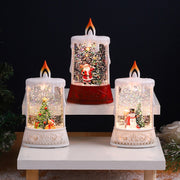 Christmas glowing water filled candles small wind lamps decorative gifts for the elderly water landscape lamps ﻿