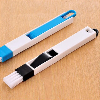 Multi-Purpose Door And Window Groove Cleaning Brush With Dustpan Crevice Brush Computer Keyboard Brush Corner Dust Brush