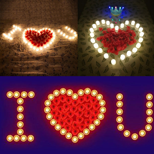 1PCS  Flameless Amber Candles Electronic Led Candle Light / Yellow Led Tea Lights / Romantic Home Love Decoration Candle Wax