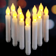 12pcs Long Candle Wedding Birthday Pie Led Electronic Candle Lights Halloween Christmas Dinner Candles