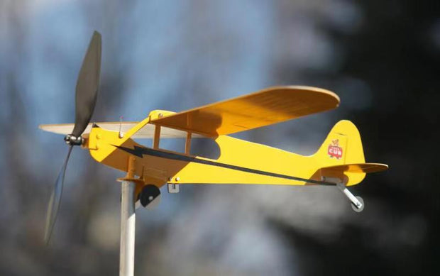 An Outdoor Garden Decorates An Airplane Weathervane