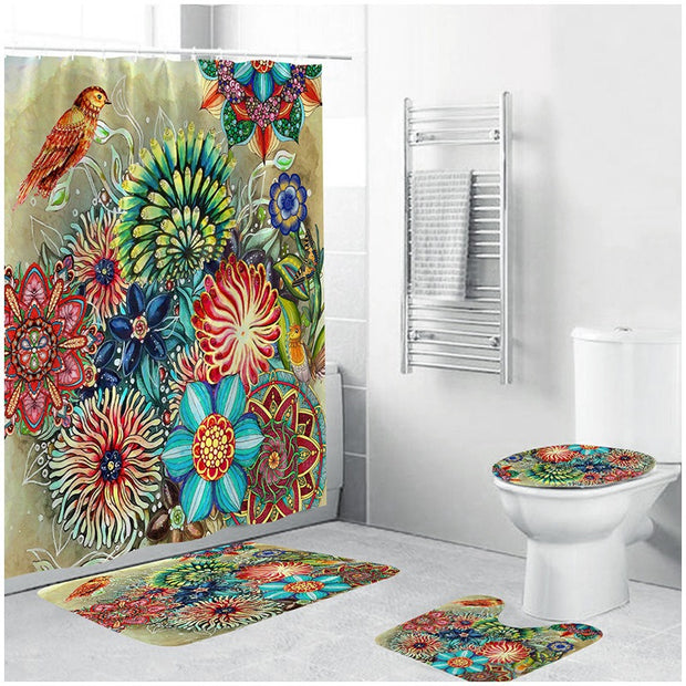 Bohemian Style 3D Digital Printing Polyester Waterproof and Mold Proof Shower Curtain Bathroom Shower Curtain