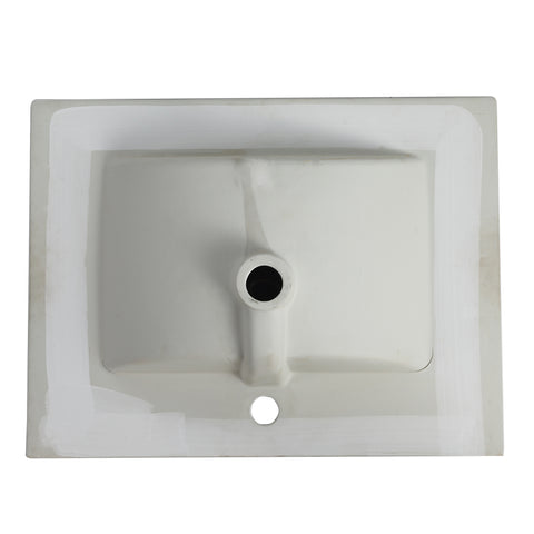 24 Inch Bathroom Ceramic Sink Basin, White