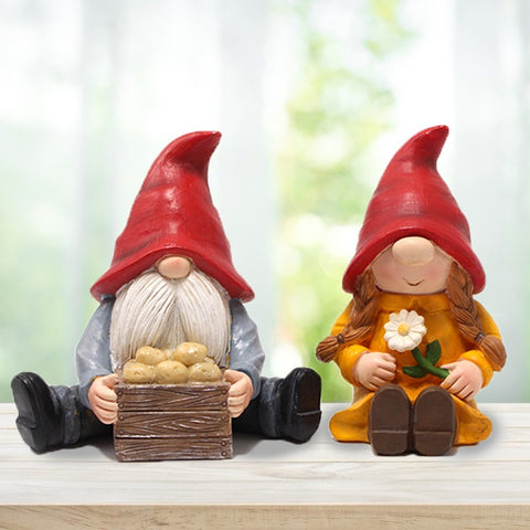 Hatbrim Couple Dwarf Doll Decoration Ornament