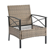 Patio Furniture, Outdoor Furniture, Seasonal PE Wicker Furniture, Four Set Wicker Furniture With Black Metal Table