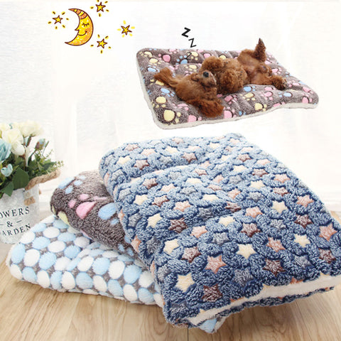 Soft Flannel Thickened Pet Soft Fleece Pad Pet Blanket Bed Mat For Puppy Dog Cat Sofa Cushion Home Rug Keep Warm Sleeping Cover