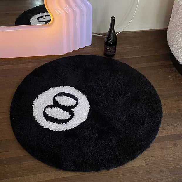 Simple black 8 flocking carpet living room sofa coffee table mat study bedroom bed dirty non-slip mat