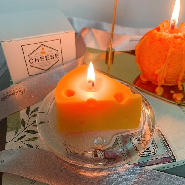 Fan shaped cheese candle ins style home scene shooting props, decorations, hand gifts, cheese aroma candles