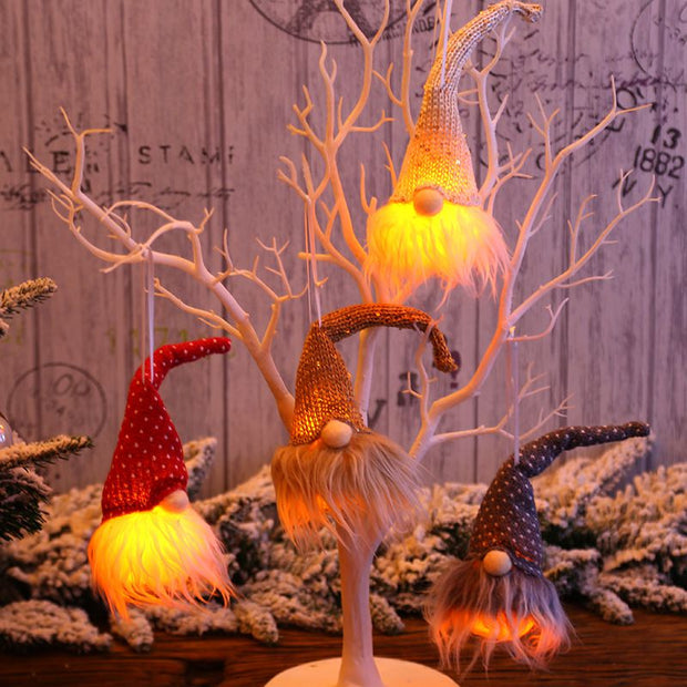 Lighting Doll Christmas Pendant Decorative Hanging Ornament Indoor Holiday Party Favor Christmas Decorations for Home