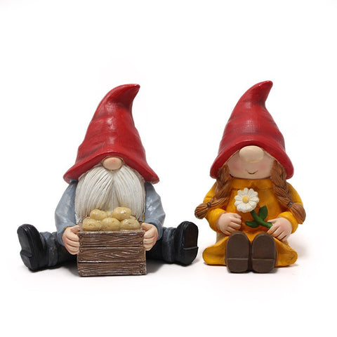 Hatbrim Couple Dwarf Doll Decoration Ornament