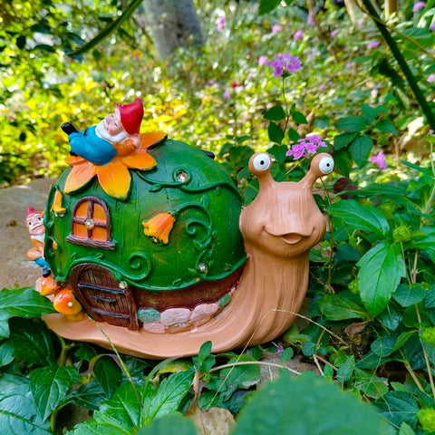 Solar powered outdoor animal snail elf ornament