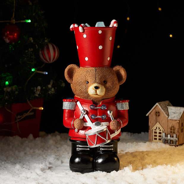 Christmas decorations, brown bear drummers, resin crafts, holiday gifts, home decor, living room lights, ornaments