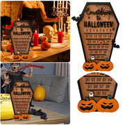 Wooden Halloween decorative decorations Halloween countdown pumpkin bat wooden decorations