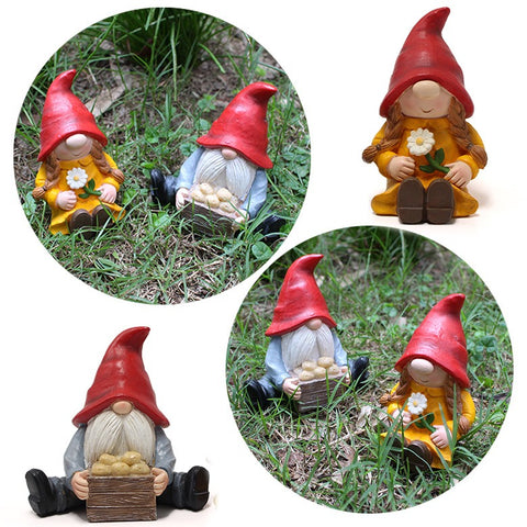 Hatbrim Couple Dwarf Doll Decoration Ornament