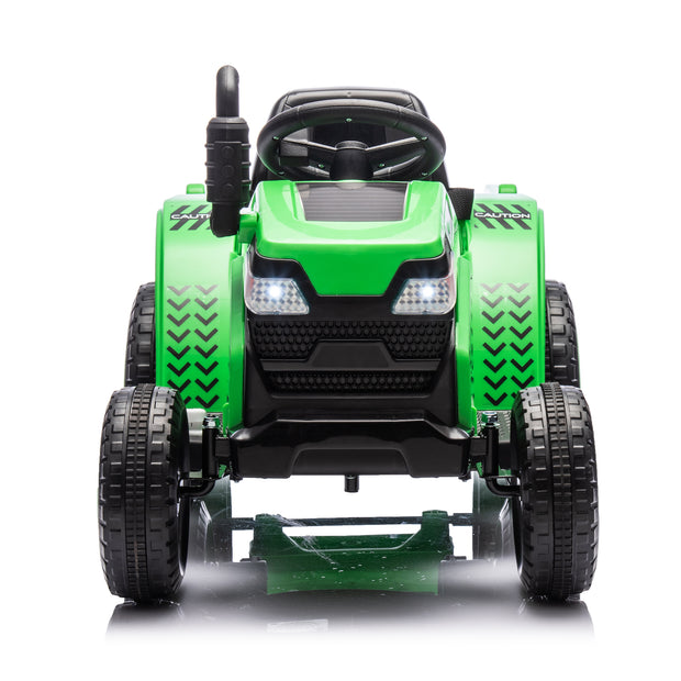 12V children ride the electric tractor "Black Knight" with a detachable storage tugboat and power display screen.