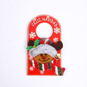 Christmas cartoon door handle ornament elderly snowman Christmas wooden sign door ornament