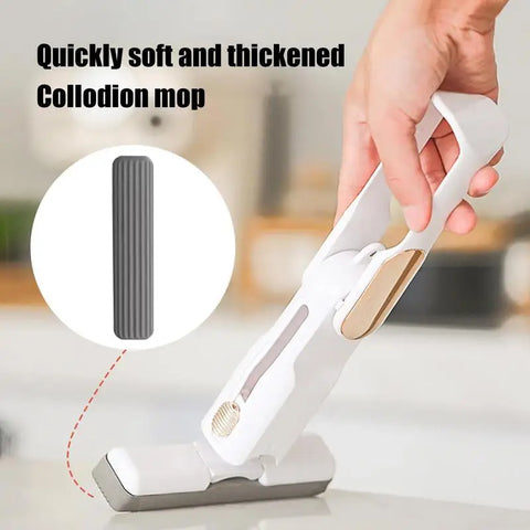 Mini Squeeze Mop Small Cleaning Mop Handheld Kitchen Desk Bathroom Window Glass Sponge Wet And Dry Use Mop For Desktop Car Glass