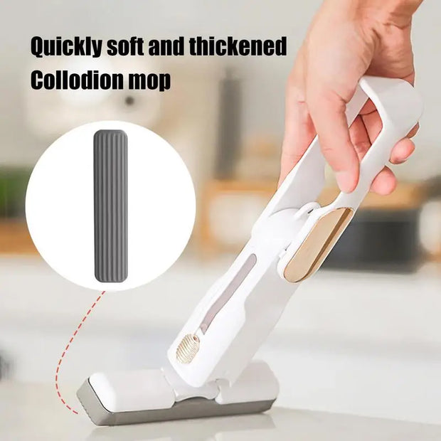 Mini Squeeze Mop Small Cleaning Mop Handheld Kitchen Desk Bathroom Window Glass Sponge Wet And Dry Use Mop For Desktop Car Glass