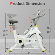 Indoor Exercise Bike Cycling Bike with Comfortable Seat Cushion Yellow+White