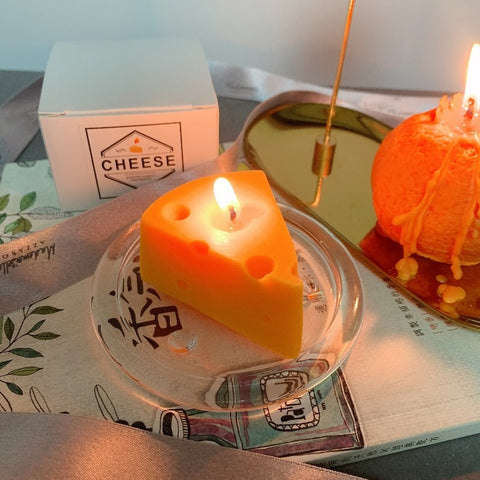 Fan shaped cheese candle ins style home scene shooting props, decorations, hand gifts, cheese aroma candles