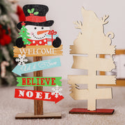 Christmas Home Decoration Colorful Wooden Christmas Tree Ornament Cartoon Forest Man Wooden Ornament