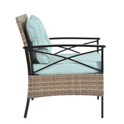 Patio Furniture, Outdoor Furniture, Seasonal PE Wicker Furniture, Four Set Wicker Furniture With Black Metal Table