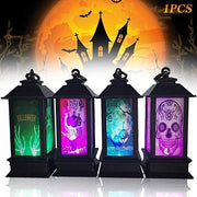 Halloween Decoration Props Led Candles Light Vintage Castle Bats Pumpkin Lantern Flame Lamp Scary Halloween Party Supplies