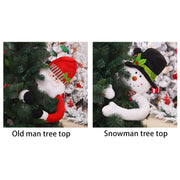 Christmas Tree Toppers Santa Snowman Hugger With Hat And Poseable Arms Holiday Decorations Ornaments Winter Party Decor Product