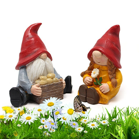 Hatbrim Couple Dwarf Doll Decoration Ornament