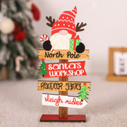 Christmas Home Decoration Colorful Wooden Christmas Tree Ornament Cartoon Forest Man Wooden Ornament