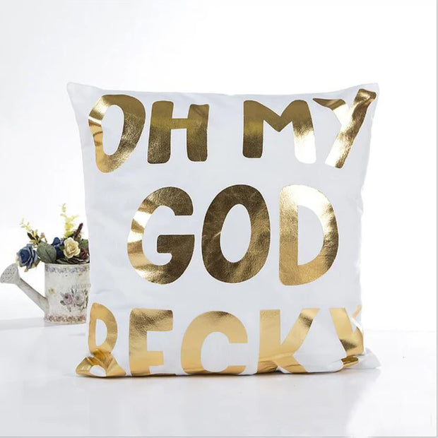 Christmas Cushion Cover Decorative Pillow Case Eco-Friendly Gold Sofa Seat Case Car Pillowcase Soft Bed Pillow Case