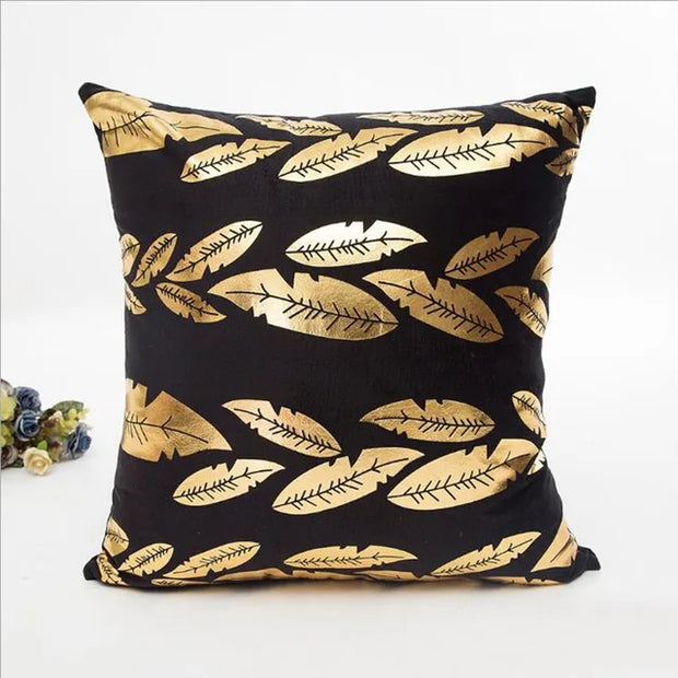 Christmas Cushion Cover Decorative Pillow Case Eco-Friendly Gold Sofa Seat Case Car Pillowcase Soft Bed Pillow Case