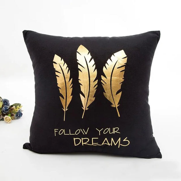 Christmas Cushion Cover Decorative Pillow Case Eco-Friendly Gold Sofa Seat Case Car Pillowcase Soft Bed Pillow Case